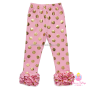 Hot Pink Polka Dot Baby Pants Girls Pants Cotton Girls Solid Color Icing Ruffle Leggings