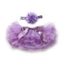 New arrival mauve gauze fluffy soft baby purple two piece skirt set