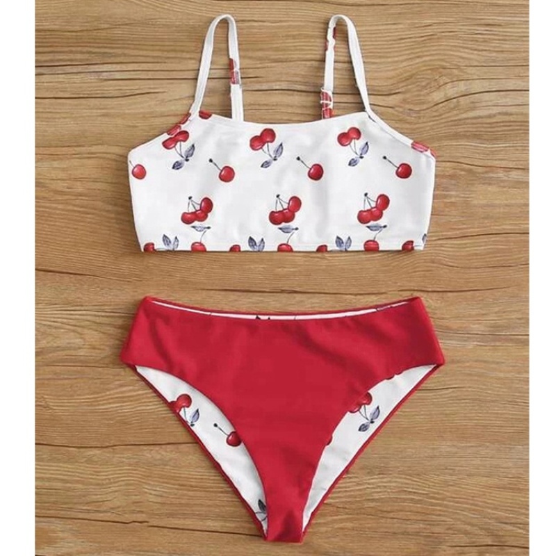 Wholesal red design high waist breathable pastel swimsuit swimwear