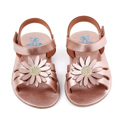 Summer new arrivals custom soft flat sole flower  new born baby shoes sandals