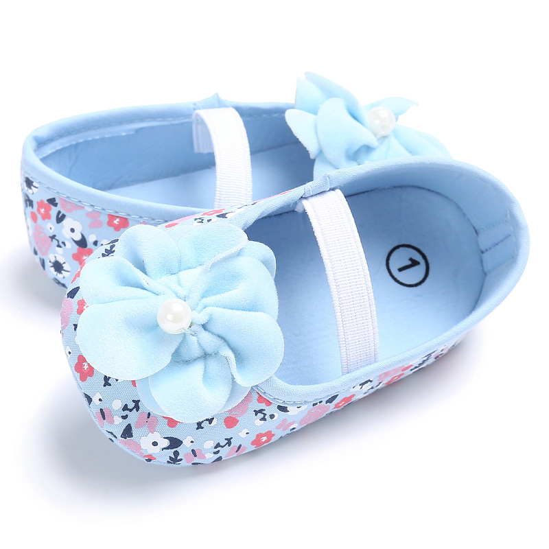 Hot Sale Boutique Cheap Flower Girls Pink Gold White Wedding Flat Shoes for Baby and Kids