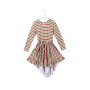 Fashionable Kids Girls Striped Christmas High-low Dress