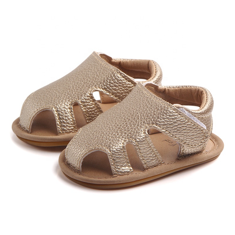 Fashion full grain leather toddler soft sole shoes hollow out sandals