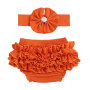 Fashion Popular Charm Baby  2 Pcs Set  Cotton Ruffle Bloomer & Headband Outfits For Girl