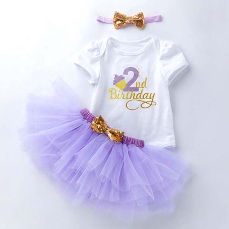 Wholesale Baby Girl Birthday Photo Shoot Romper And Tutu Skirts With Headband Set