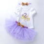 Wholesale Baby Girl Birthday Photo Shoot Romper And Tutu Skirts With Headband Set