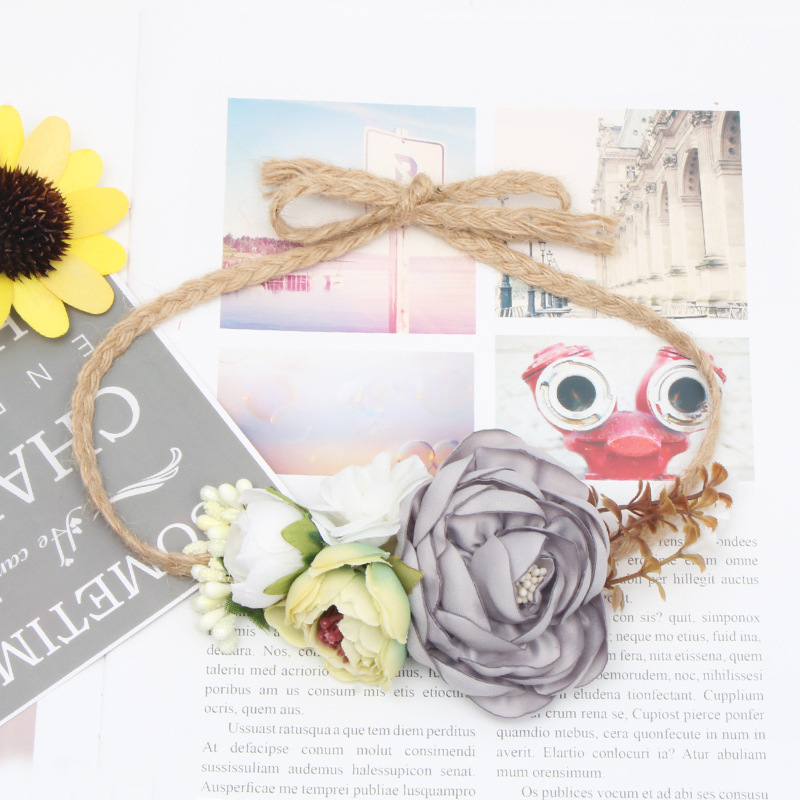 Wholesale  Children  Accessories Artificial Flower Twine Accessories For Baby Girls