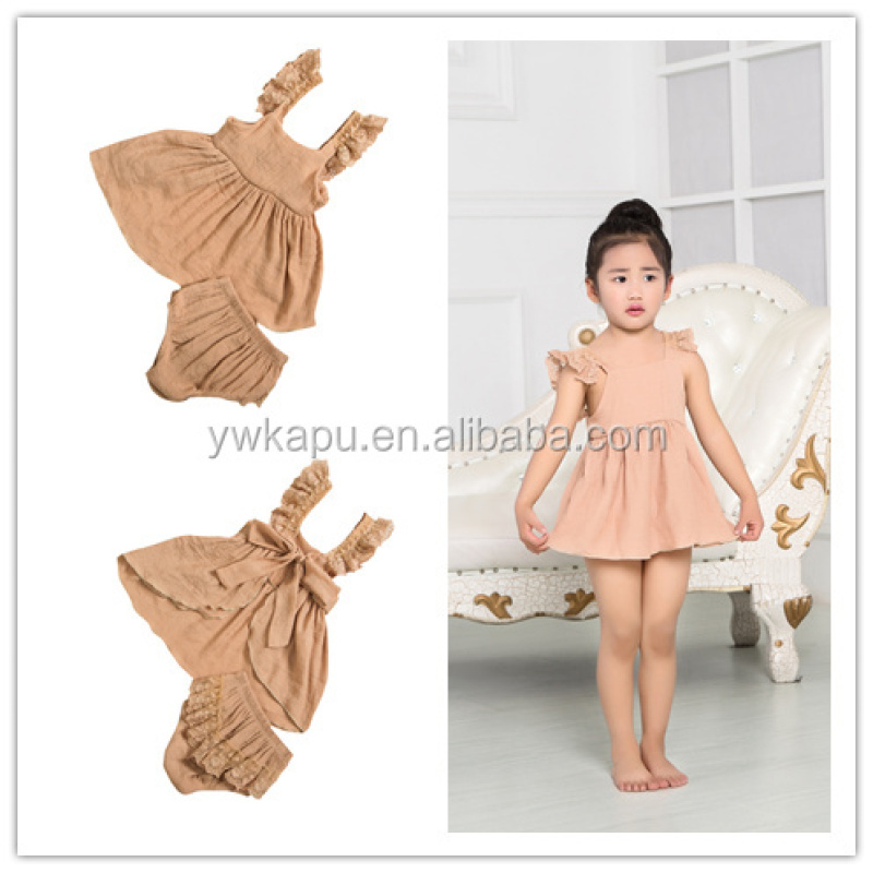 Manufacturer Wholesale Baby Girls Ruffle Swing Top With Bloomer Outfit Sets