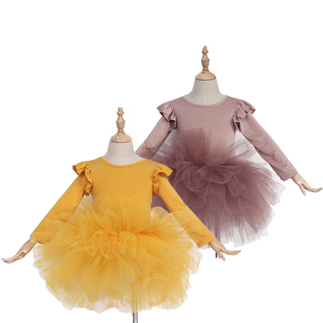 New design winter pink princess kids party dresses