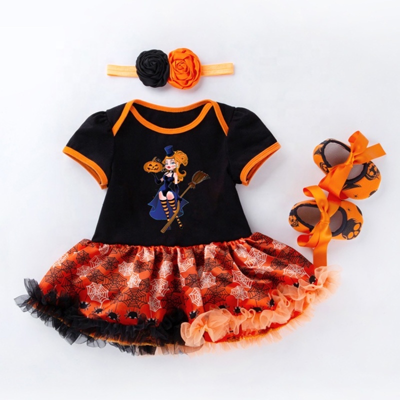 Wholesale fancy punk tutu dress 1 year pettiskirt  3 piece set baby garments clothing