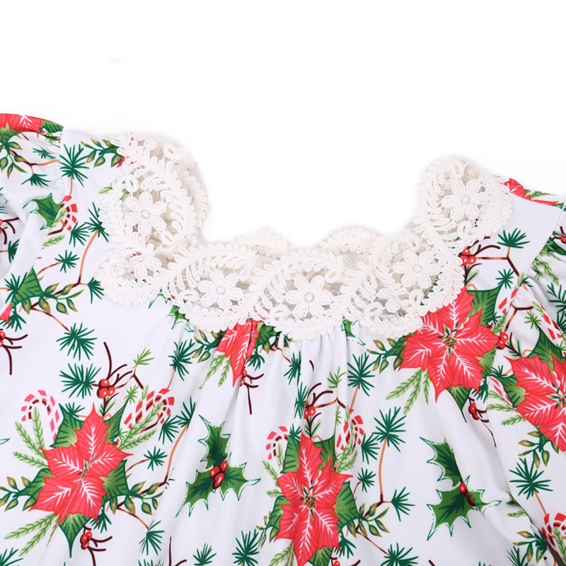 Fashion Blouse for Kids Girls with Ruffle Swing and Lace Square Collar Desgin