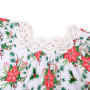 Fashion Blouse for Kids Girls with Ruffle Swing and Lace Square Collar Desgin