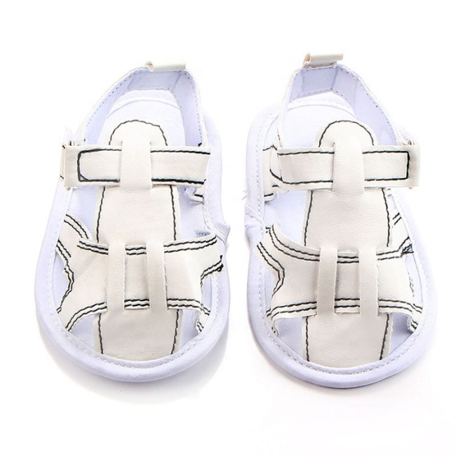 2021 summer fashion white soft sole baby shoes double strap sandals