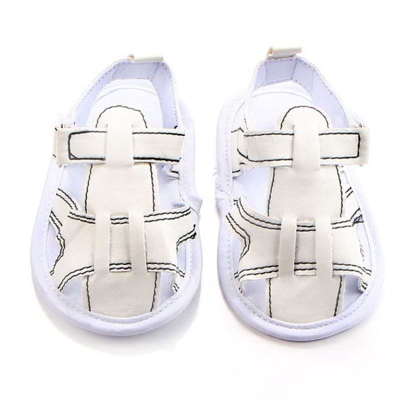 2021 summer fashion white soft sole baby shoes double strap sandals