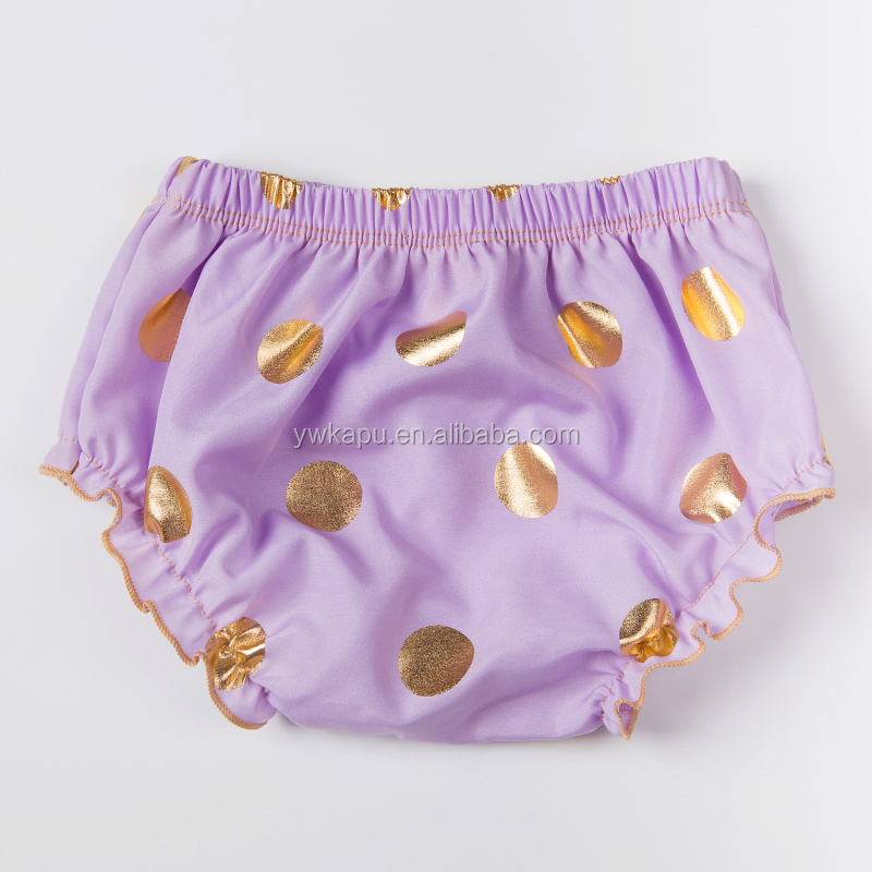 Girl Clothes Soft Baby Bloomer Underwear Wholesale Bloomer Fashion Gold Polka Dot 2018 Newborn Rompers Baby Seaside Bella Romper