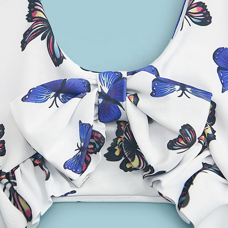 2021 korean trendy sexy cutout swimsuit butterfly hollow front tie bikini