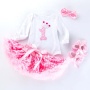 Wholesale Kids Birthday Bodysuit And Petti Skirts With Baby Shoes And Headband Set