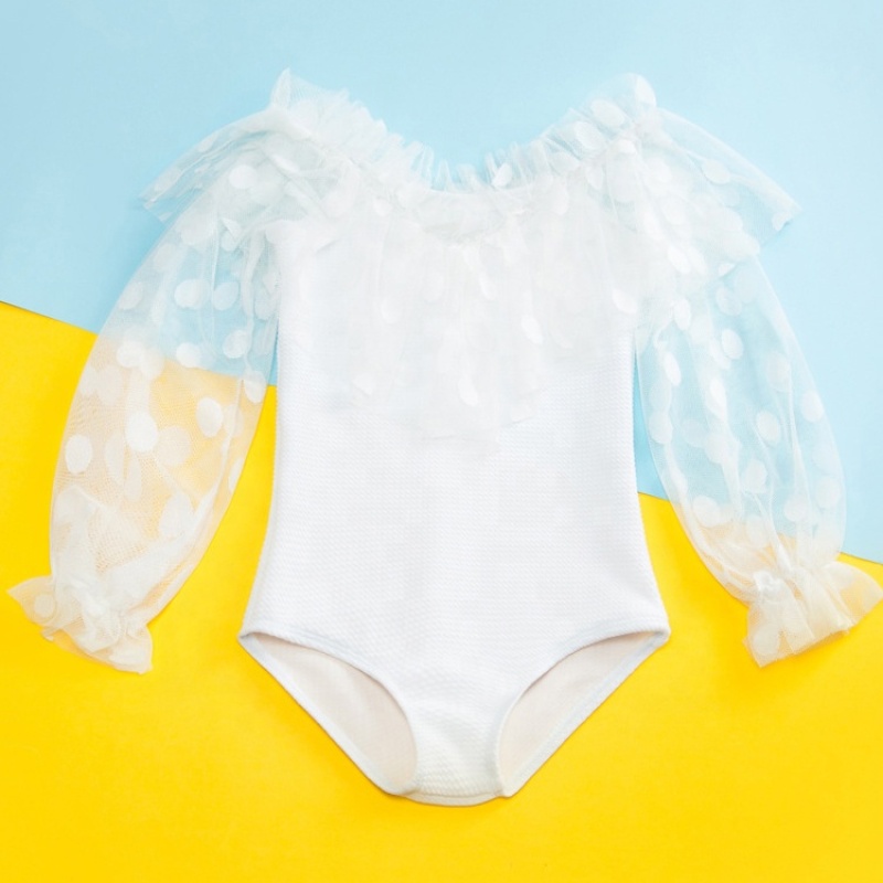 2021 hot sale swimwear girls kids children white one piece swimsuit