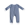 Nature Color Knitted Baby Girls Boys Unisex Long Sleeve Zipper Rompers Footed Pajamas Jumpsuits