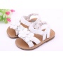 2021 cheap wholesale trendy double strap leather flower baby girl sandals