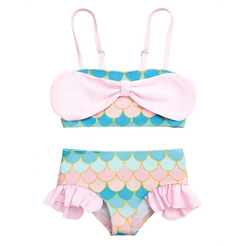 New colorful designer inspired high waist two piece bikini cartoon swimwear