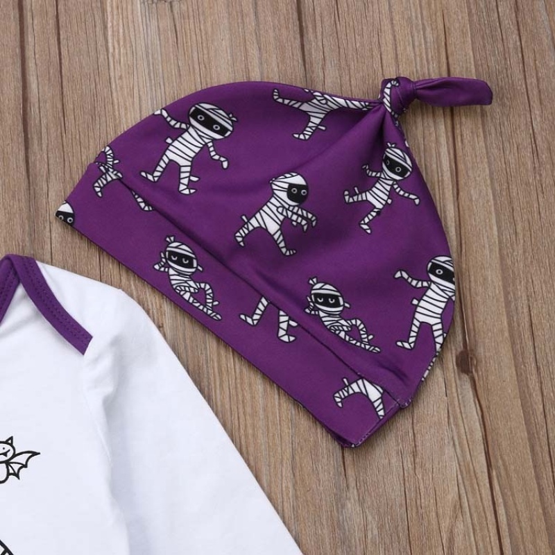 Hot selling purple baby cartoon printed long pants girl clothes rompers