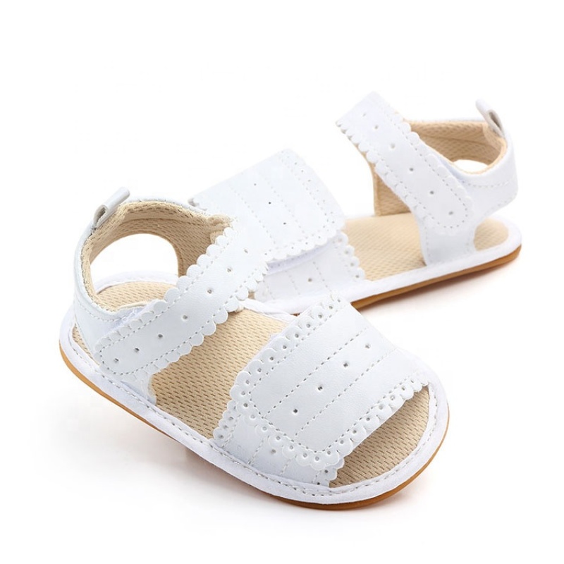 Greatsale pink white new born baby shoes double strap sandals
