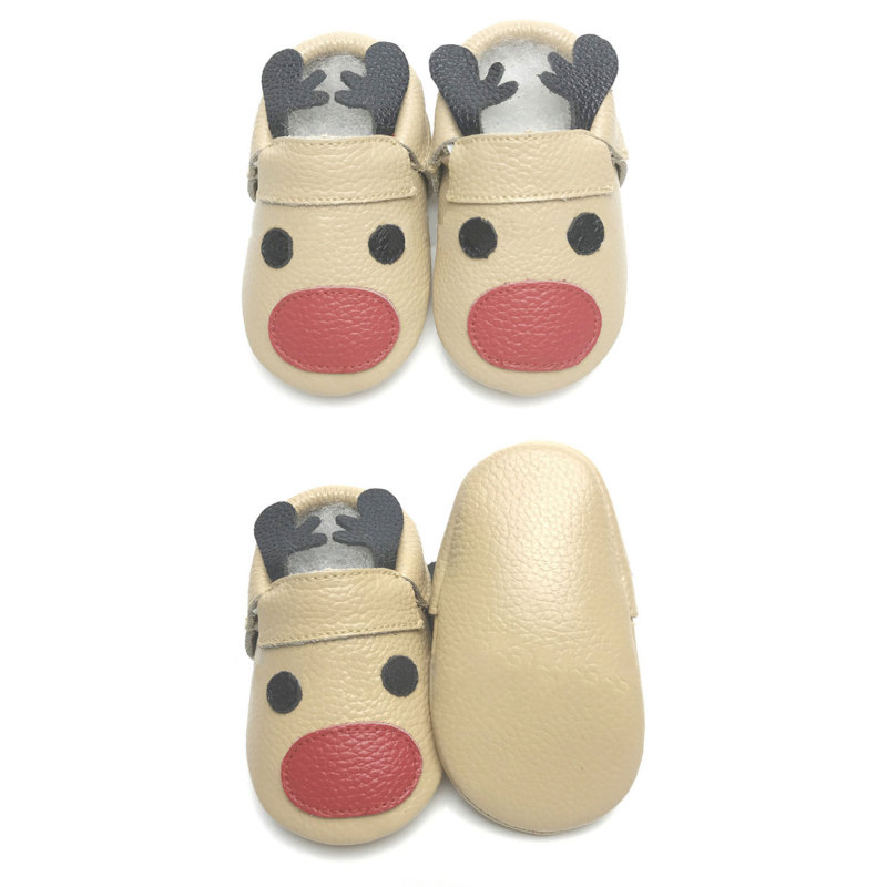 Popular Boutique Moccasin Shoes  Baby Leather Shoes  Christmas  Elk Toddler Shoes For Girl
