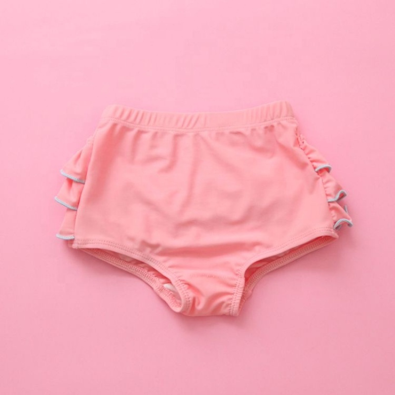 Hot selling girls highwaist fringed seersucker swimsuit bikini