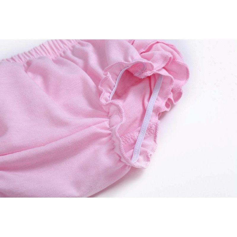 Lovely Pink Baby Girls Ruffle Bloomers Wholesale Baby Bloomers & Headband Set