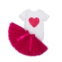 New Arrival Cotton Infant Baby Romper With Tutu Dress Set For Girl's Birthday Party 