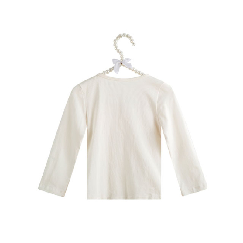 Girl O-neck Double Ruffle Tunic Little Girl White Model Top 100 Children's Clothing Summer 2018