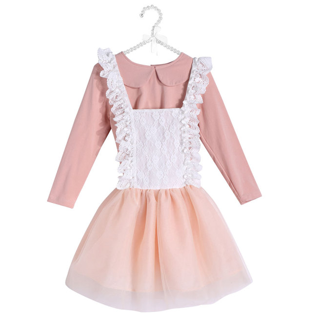 Fashion Design Baby Girls Suspender Skirts And Long Sleeve Outfits Clothing Set