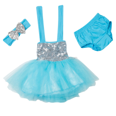 Wholesale Sequin Baby Tutu Sets And Diaper Cover With Headband 
