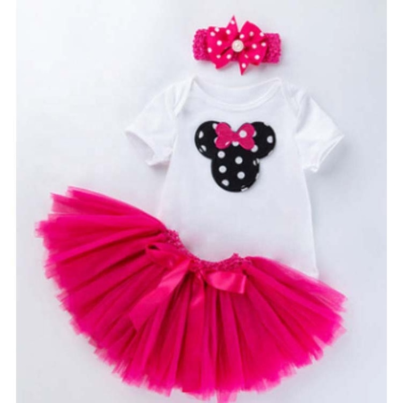 Wholesale Baby Girl Birthday Romper With Tulle Tutu Skirts And Headband 