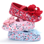 Hot Sale Boutique Cheap Flower Girls Pink Gold White Wedding Flat Shoes for Baby and Kids