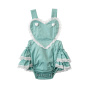 Baby girls boutique clothes summer lace heart neck sleeveless soft breathable cotton rompers