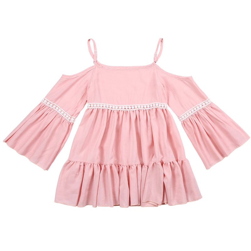 Latest design pink long sleeve cute ruffle straps  top for girl