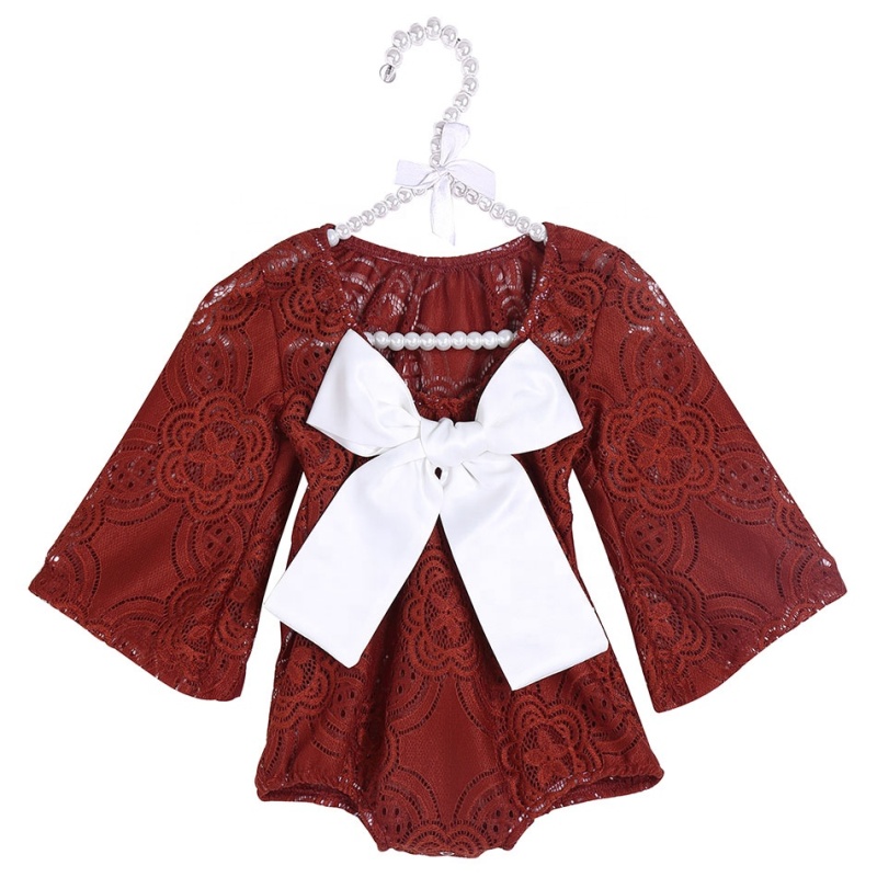 exquisite  new style morden big bow lace romper