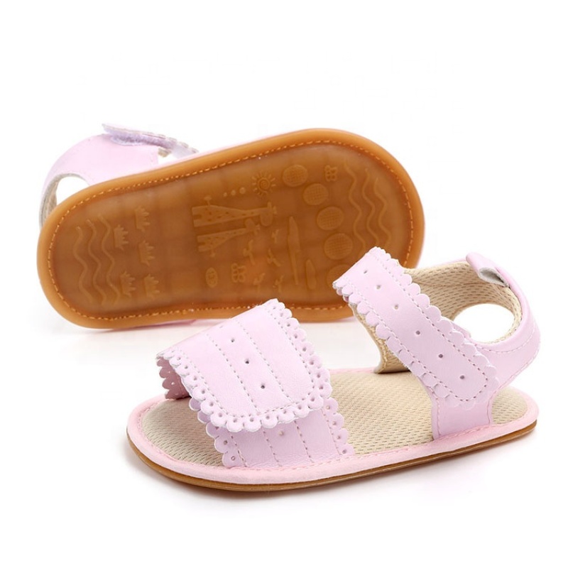 Greatsale pink white new born baby shoes double strap sandals