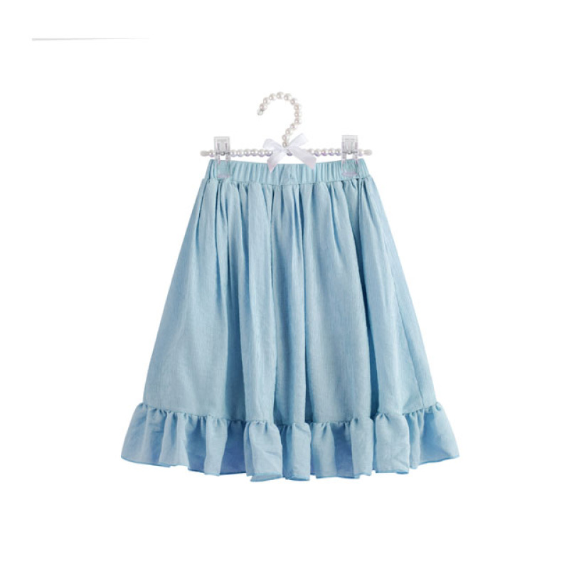 New Style Comfortable Baby Girl 4 Colors Wholesale Ruffle Long Women Casual Skirt