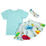 Baby Girls Clothes Set Short Sleeve Top Leopard Skirts Outfit Set With Headband