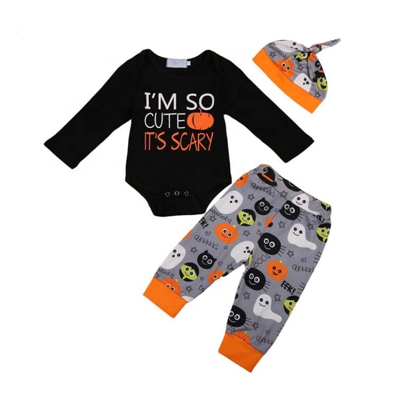 New arrival fall pumpkin black long sleeve pants baby boy toddler clothes