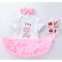 Wholesale Baby Birthday Tutu Tulle Dress With Baby Shoes And Headband Set