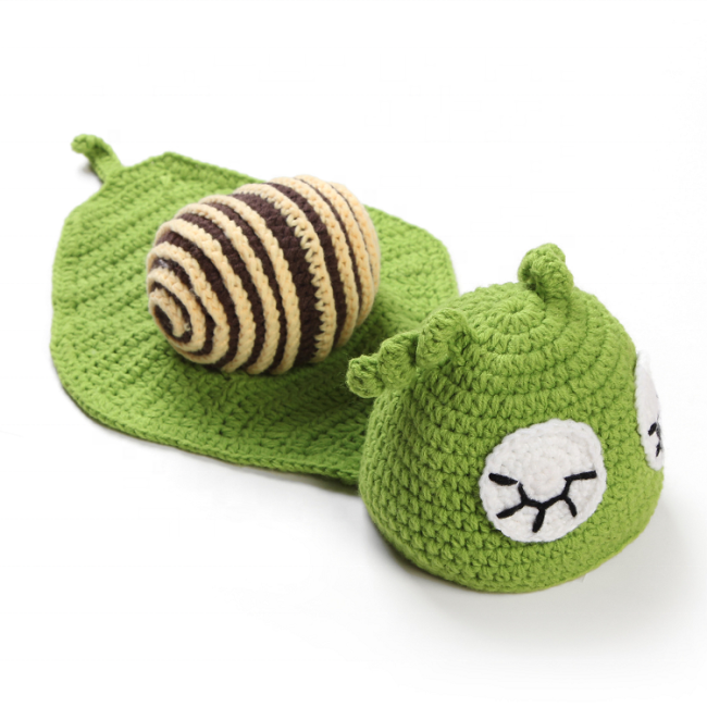 Baby Photo Props Snail Crochet Clothing Green Handmade Photography Props Studio Accessories