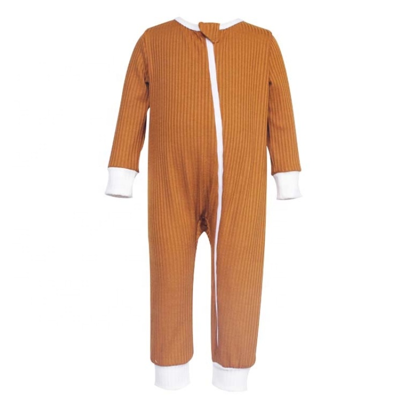 Newborn infant onesie knitted creeper funny baby ribbed romper unisex