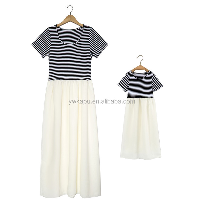 Hot sale same clothes for mother and daughter mother and daughter dress design baby and mommy clothes