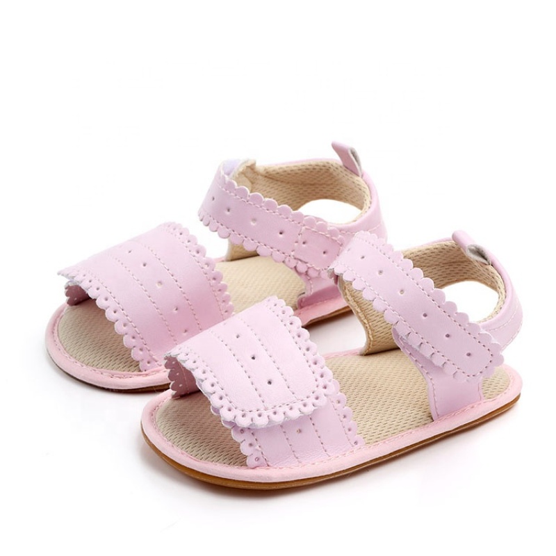 Greatsale pink white new born baby shoes double strap sandals