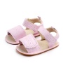 Greatsale pink white new born baby shoes double strap sandals