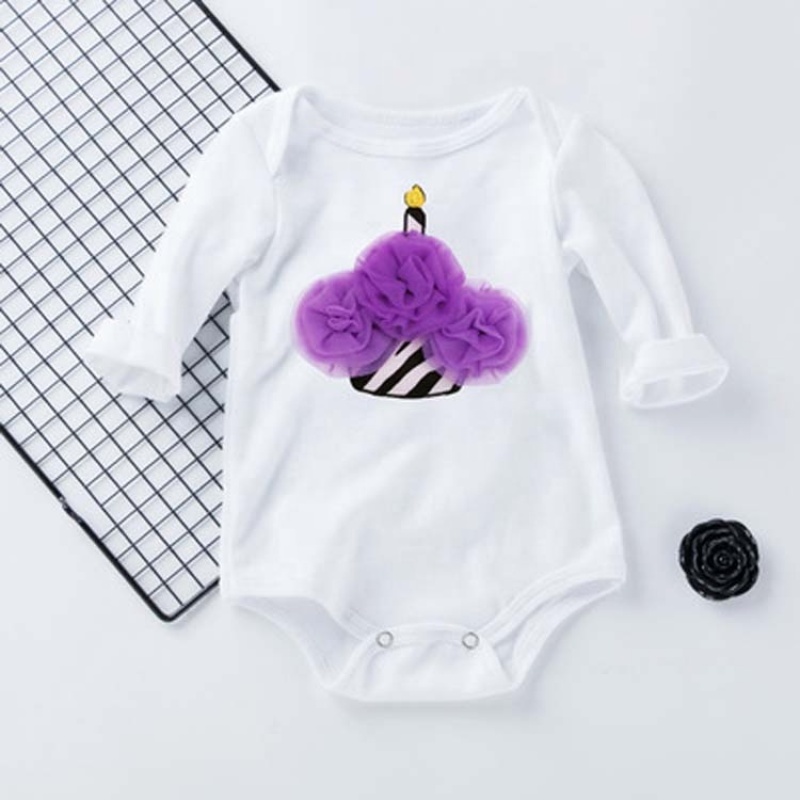 New Arrival Baby Girl Birthday Cake Romper 